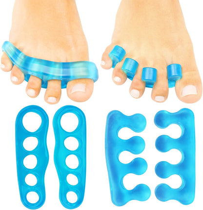 Toe Separators for Men & Women Medium (2 Pairs) - Silicone Gel Spreaders - Therapeutic Spa Stretchers for Plantar Fasciitis, Bunions, Overlapping Hammer Toe Spacers - Metatarsal Yoga Cushion