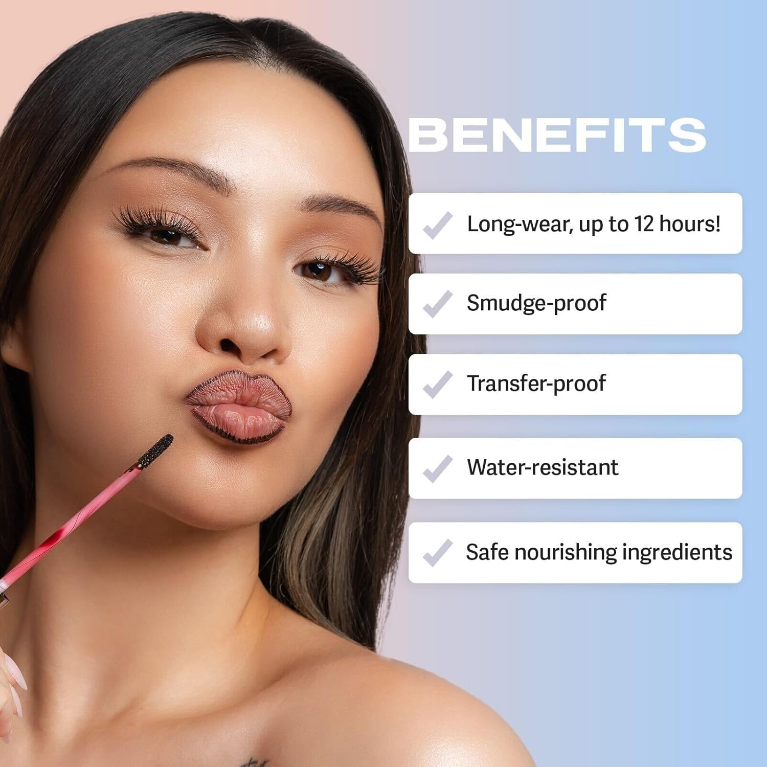 Lip Liner Stay-N - Peel off Lip Liner Tattoo, Peel off Lip Stain, Long Lasting Lip Stain Peel Off, Infused with Hyaluronic Acid & Vitamin E, for All Skin Types, P-Inked