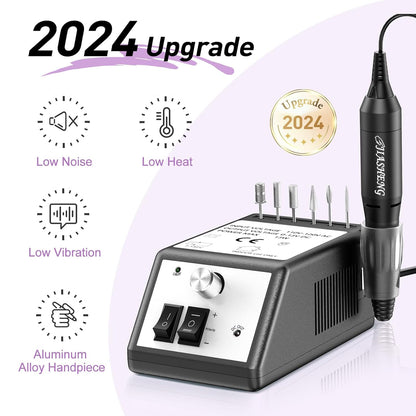 JIASHENG Professional Nail Drill, 20000rpm Electric Nail Drill Machine, Electronic Nail File Drills for Acrylic Nails Gel Nails Manicure Pedicure Tools for Salon Use