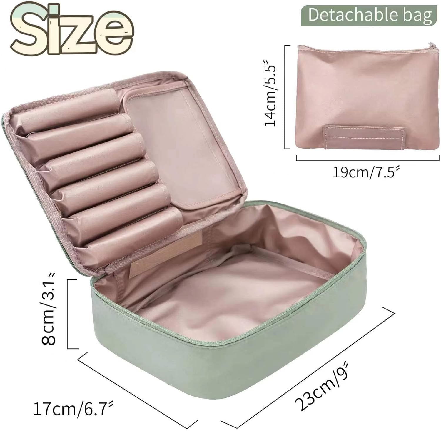 Travel Makeup Bag Cosmetic Bag Makeup Bag Toiletry Bag for Women and Men (Green)