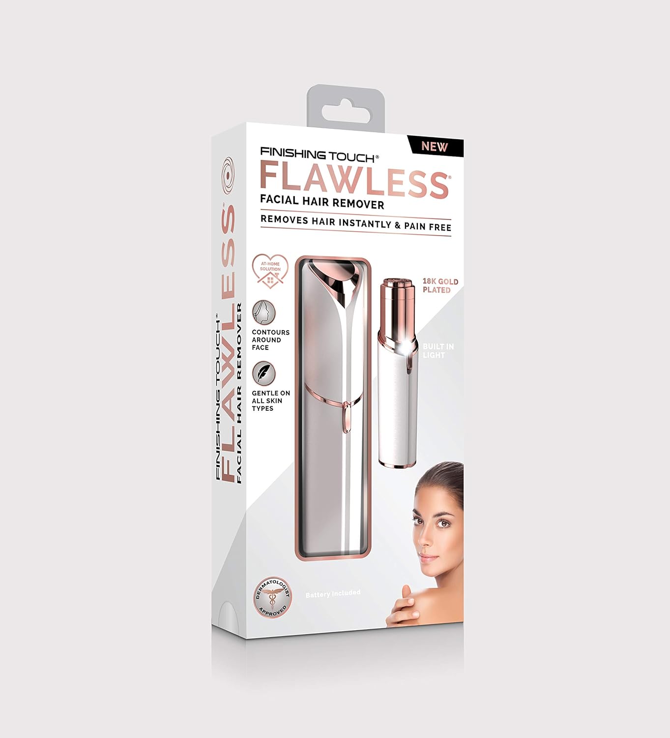 Women'S Painless Hair Remover , White/Rose Gold