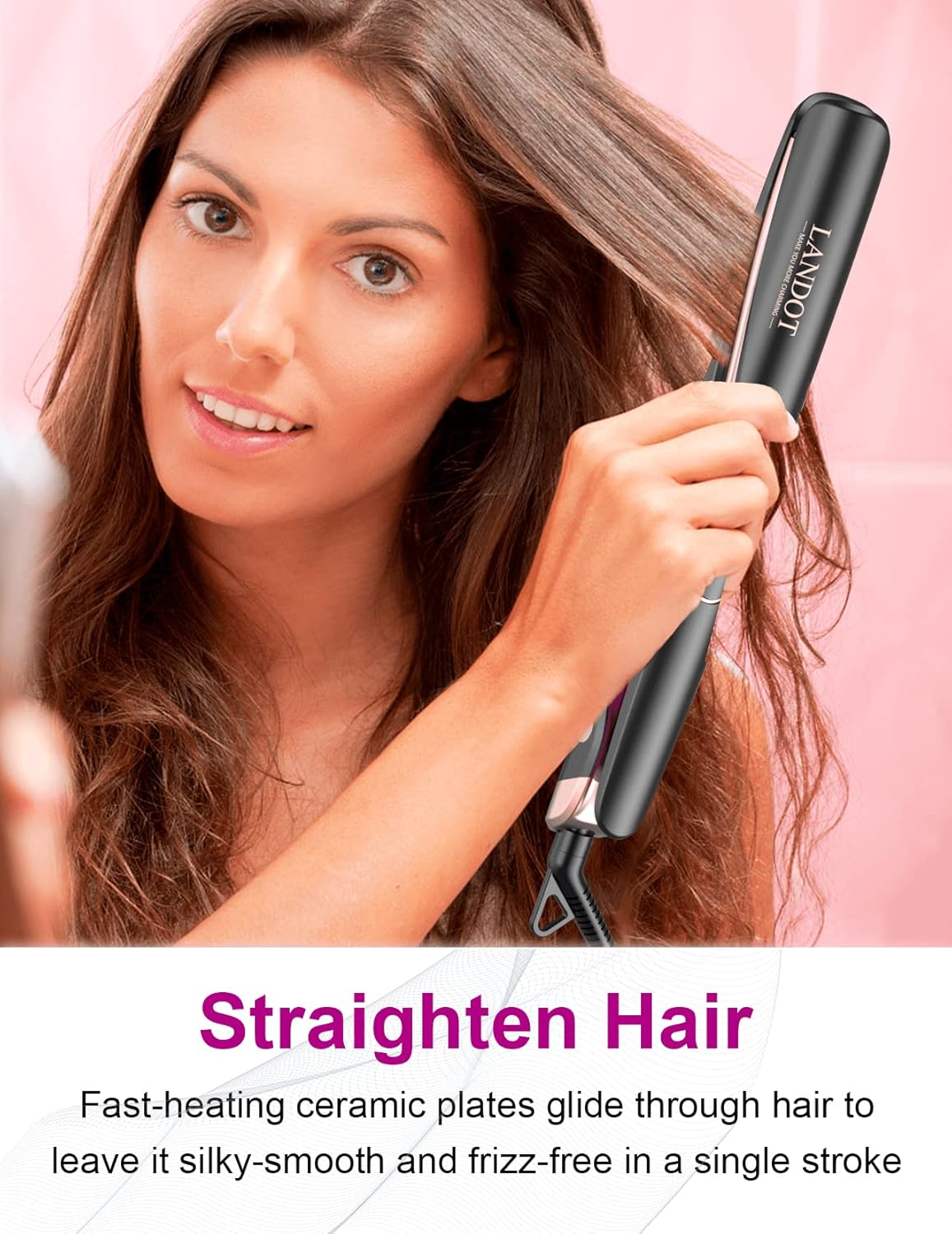 Hair Straightener Flat Curling Iron: Straightener and Curler 2 in 1 - Twist Straightening Curling Iron Combo for Curl Wave Straighten Women Hair - 1 Inch Dual Voltage