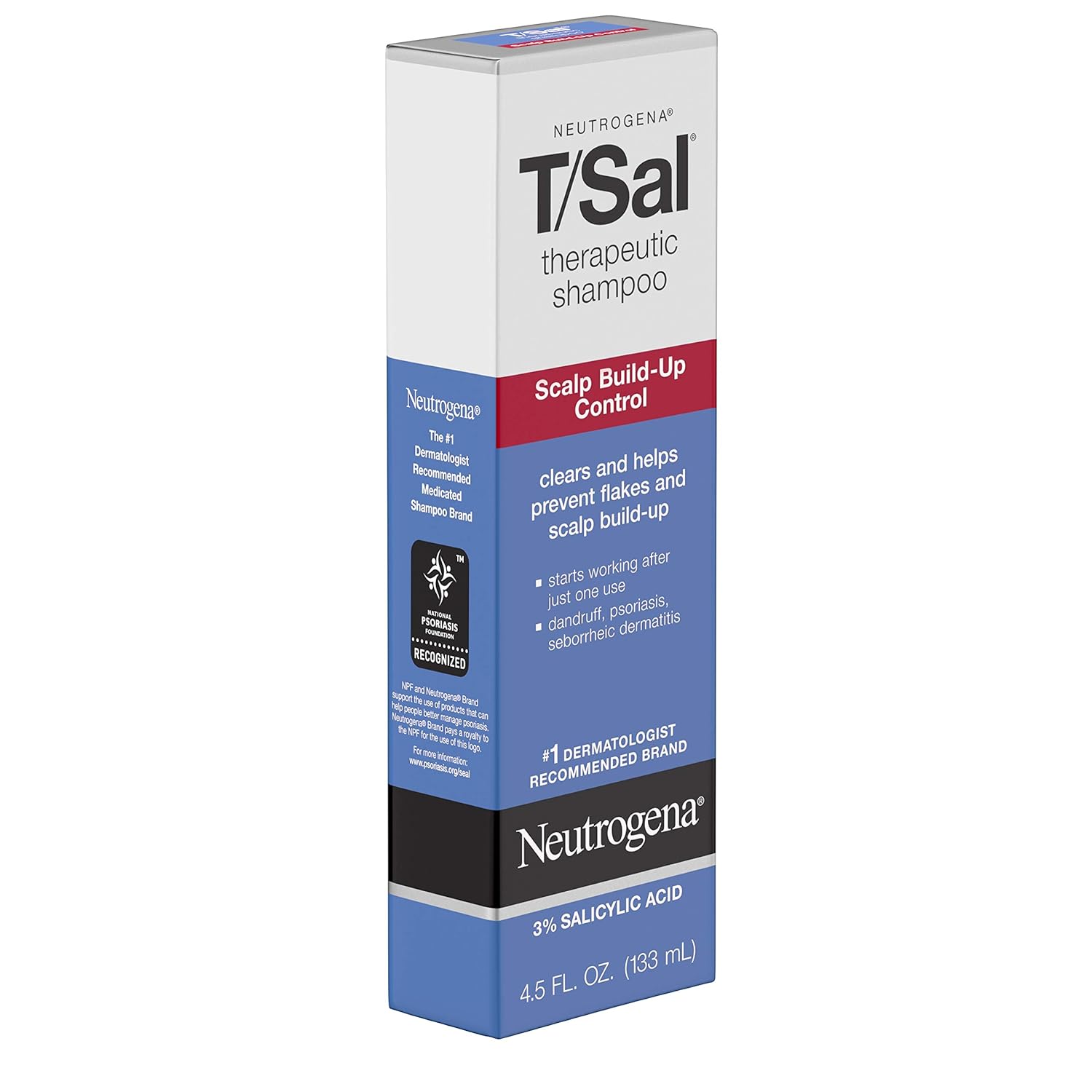 T/Sal Therapeutic Shampoo for Scalp Build-Up Control with Salicylic Acid, Scalp Treatment for Dandruff, Scalp Psoriasis & Seborrheic Dermatitis Relief, 4.5 Fl. Oz