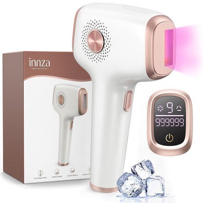 Laser Hair Removal with Ice Cooling Care Function for Women Permanent,999,999 Flashes Painless IPL Hair Remover, Hair Removal Device for Armpits Legs Arms Bikini Line (1-White)