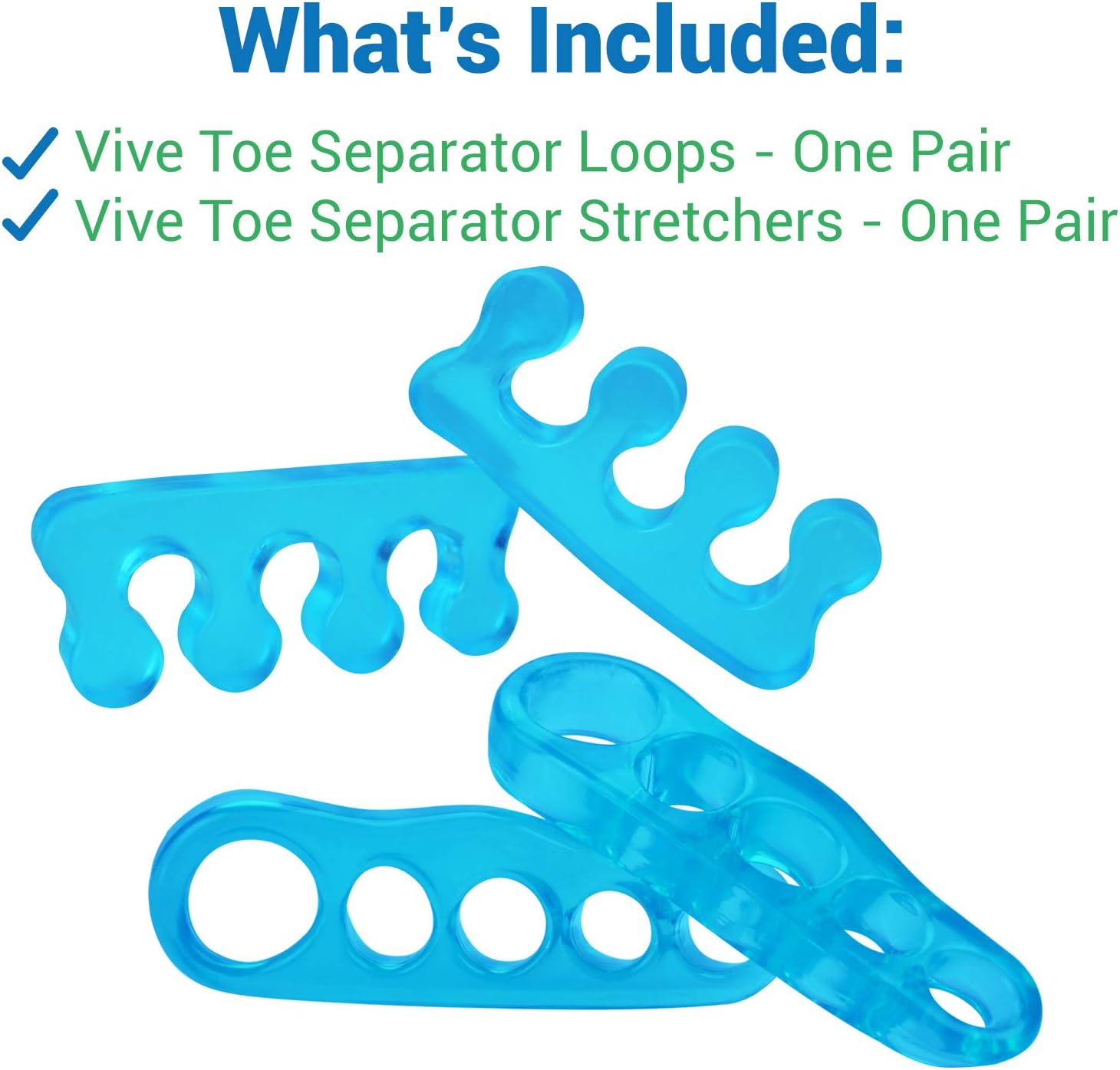 Toe Separators for Men & Women Medium (2 Pairs) - Silicone Gel Spreaders - Therapeutic Spa Stretchers for Plantar Fasciitis, Bunions, Overlapping Hammer Toe Spacers - Metatarsal Yoga Cushion