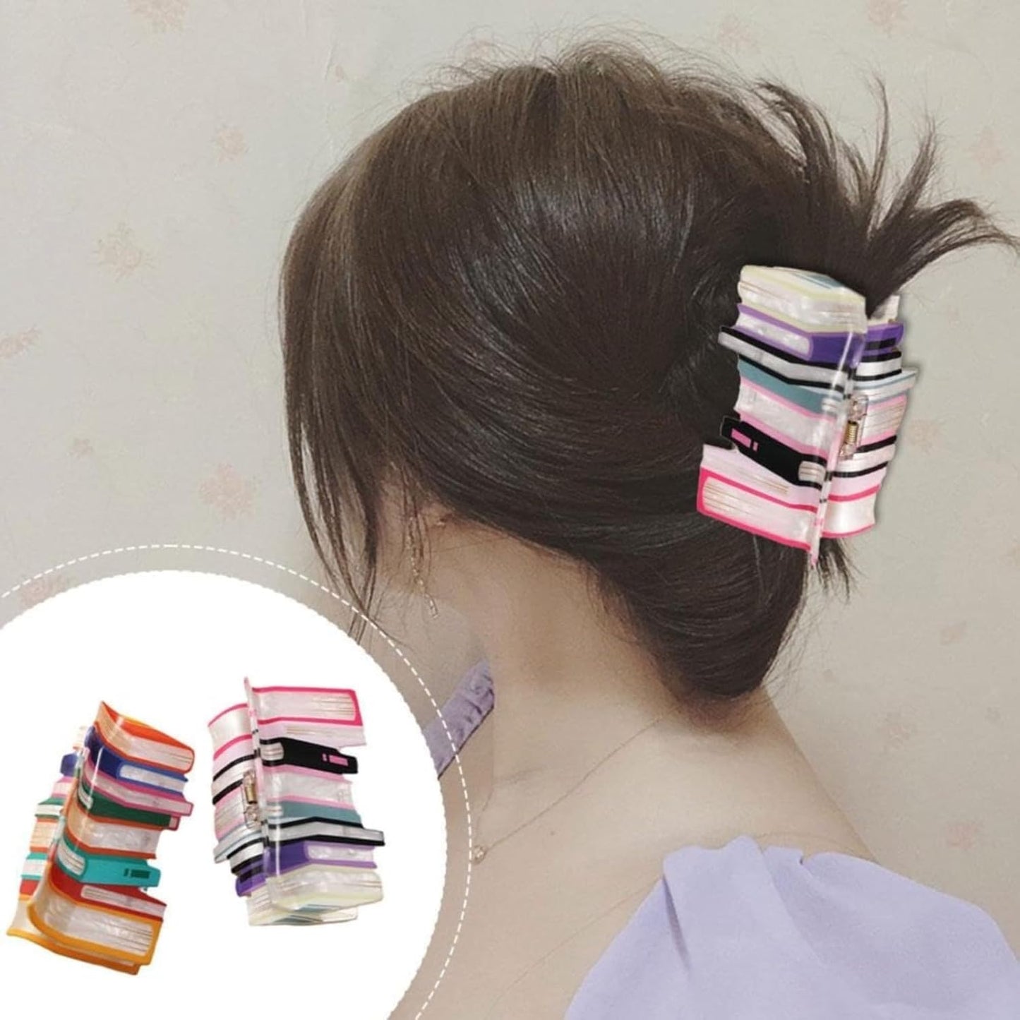 Book Hair Clips Back To School Hair Clips for Thin Hair Funny Teacher Hair Jaw Barrettes Cute Hair Accessories for Women Book Lovers Teachers Appreaction Present