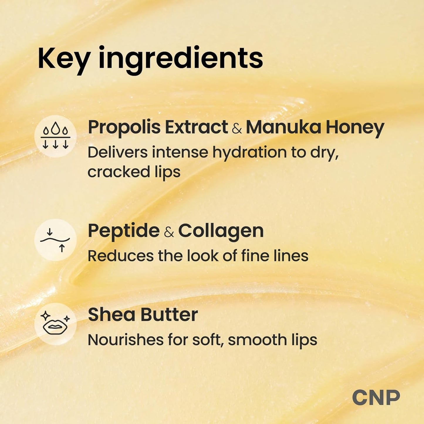 CNP Honey Lip Butter (0.5 fl.oz / 15ml) - Propolis Lipcerin™, Hydrating Overnight Manuka Lip Balm & Mask, 12hrs Long-lasting Moisture, Gentle Exfoliation, Hygienic Twist Dispenser, Korean Skin Care