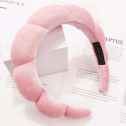 Spa Headband for Women Sponge Headband for Washing Face Clouds Soft Hairband Skincare Makeup Headbands for Women Girls Shower Makeup Skincare (Pink)