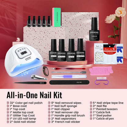 Gel Nail Polish Kit with U V Light 32 Colors Gel Polish Nail Kit