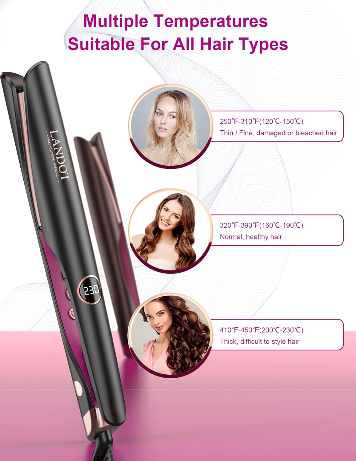 Hair Straightener Flat Curling Iron: Straightener and Curler 2 in 1 - Twist Straightening Curling Iron Combo for Curl Wave Straighten Women Hair - 1 Inch Dual Voltage