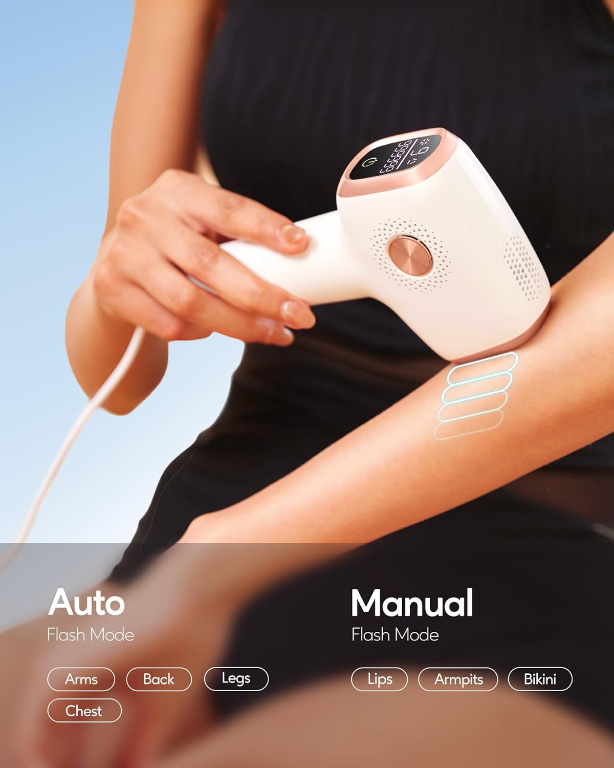 Laser Hair Removal with Ice Cooling Care Function for Women Permanent,999,999 Flashes Painless IPL Hair Remover, Hair Removal Device for Armpits Legs Arms Bikini Line (1-White)