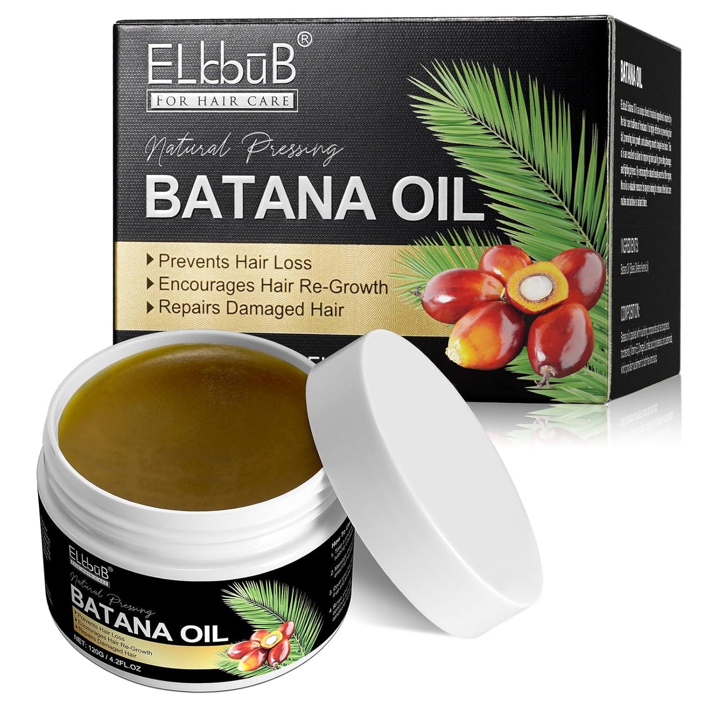 Raw Batana Oil for Hair Growth and Repair -100% Pure, Unrefined Oil from Honduran Rainforests Prevent Hair Loss and Enhances Hair Thickness in Men & Women