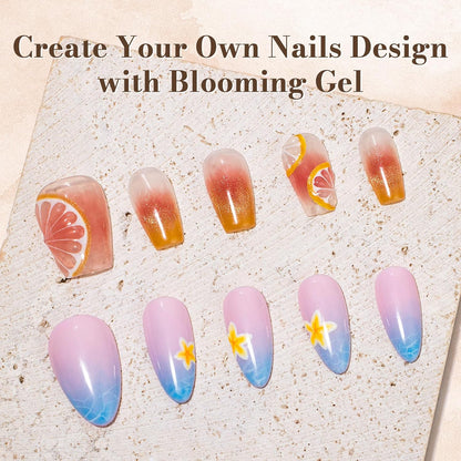 Clear Blooming Gel for Nail Design, Marble Watercolor UV Gel Nail Polish, Spreading Effect Sheer Painting Gel Nail Art Supplies, Nail Salon Manicure at Home for Women, 0.53 Fl Oz