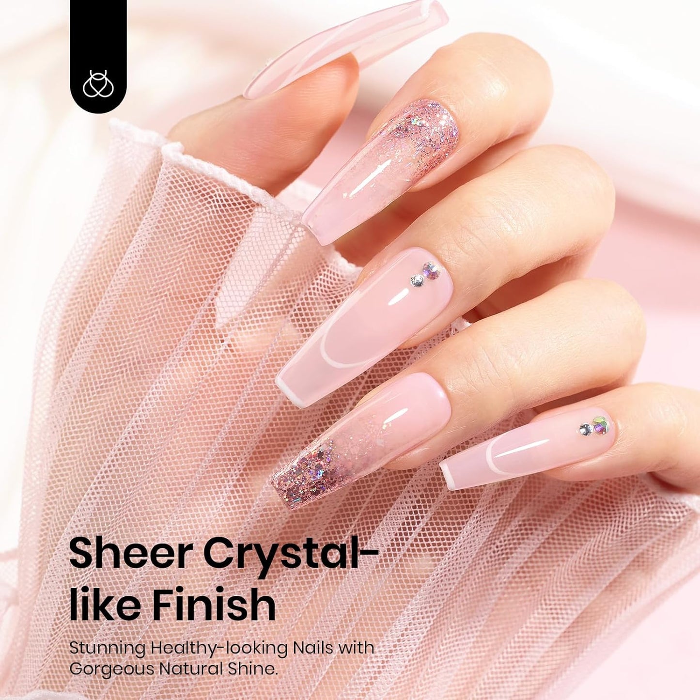 Beetles Neutral Gel Nail Polish 15ml Nude Pink Polish Set Pink Jelly Soak Off U V LED Nail Lamp Translucent Nail Art Gel