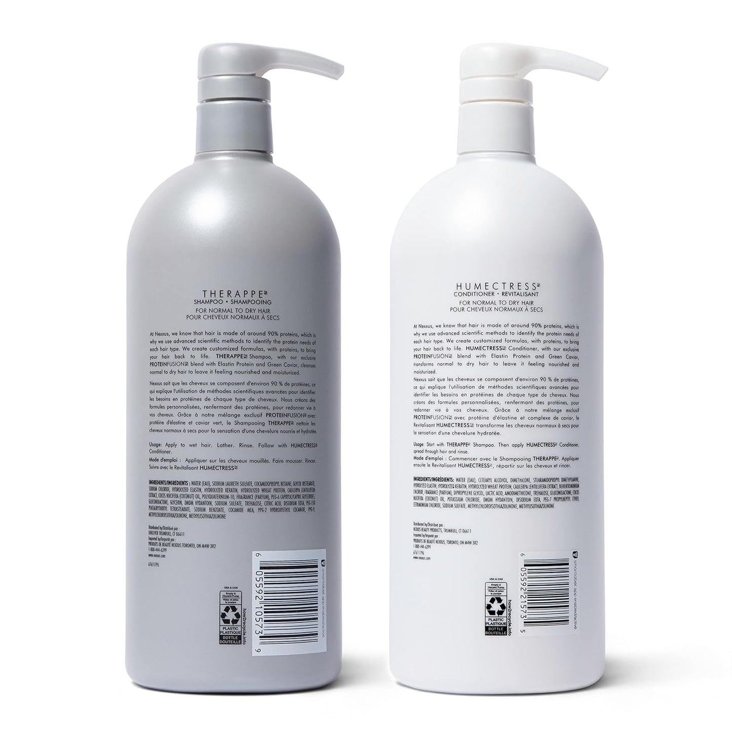 Shampoo and Conditioner Therappe Humectress (Set of 2)For Dry Hair Silicone-Free, Moisturizing Caviar Complex and Elastin Protein 33.8 Oz