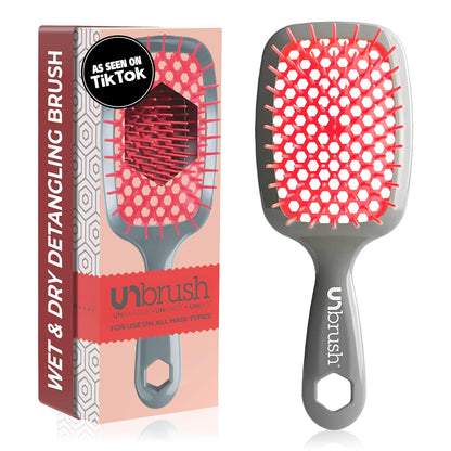 Unbrush Detangling Brush for Pain-Free Brushing on All Wet or Dry Hair Types — Durable Duoflex Anti-Static Bristles, Lightweight Handle, Vented Hair Brush