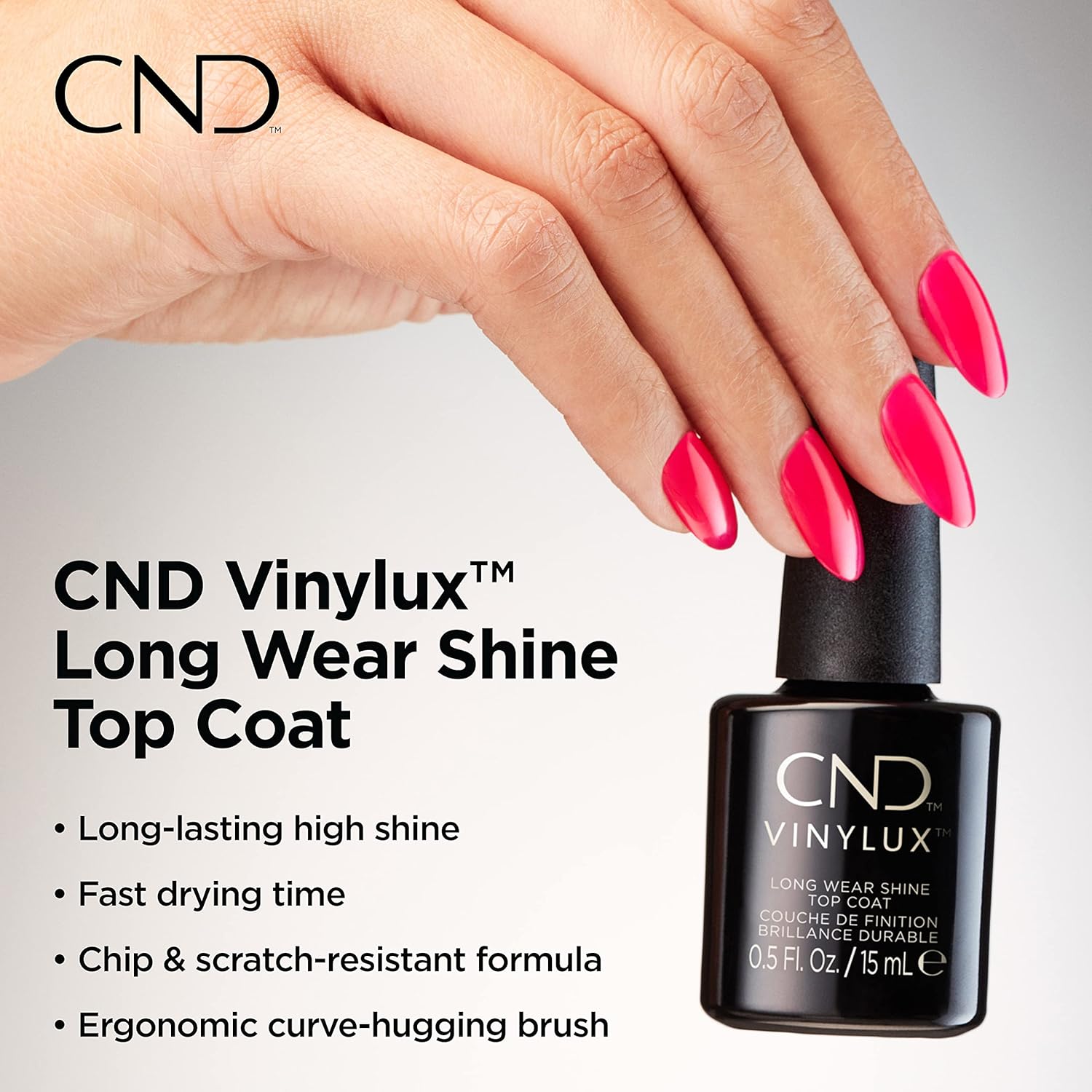 CND Top Coat Longwear Nail Polish by CND, Gel-Like Shine & Chip Resistant, High Gloss, 0.5 Fl Oz