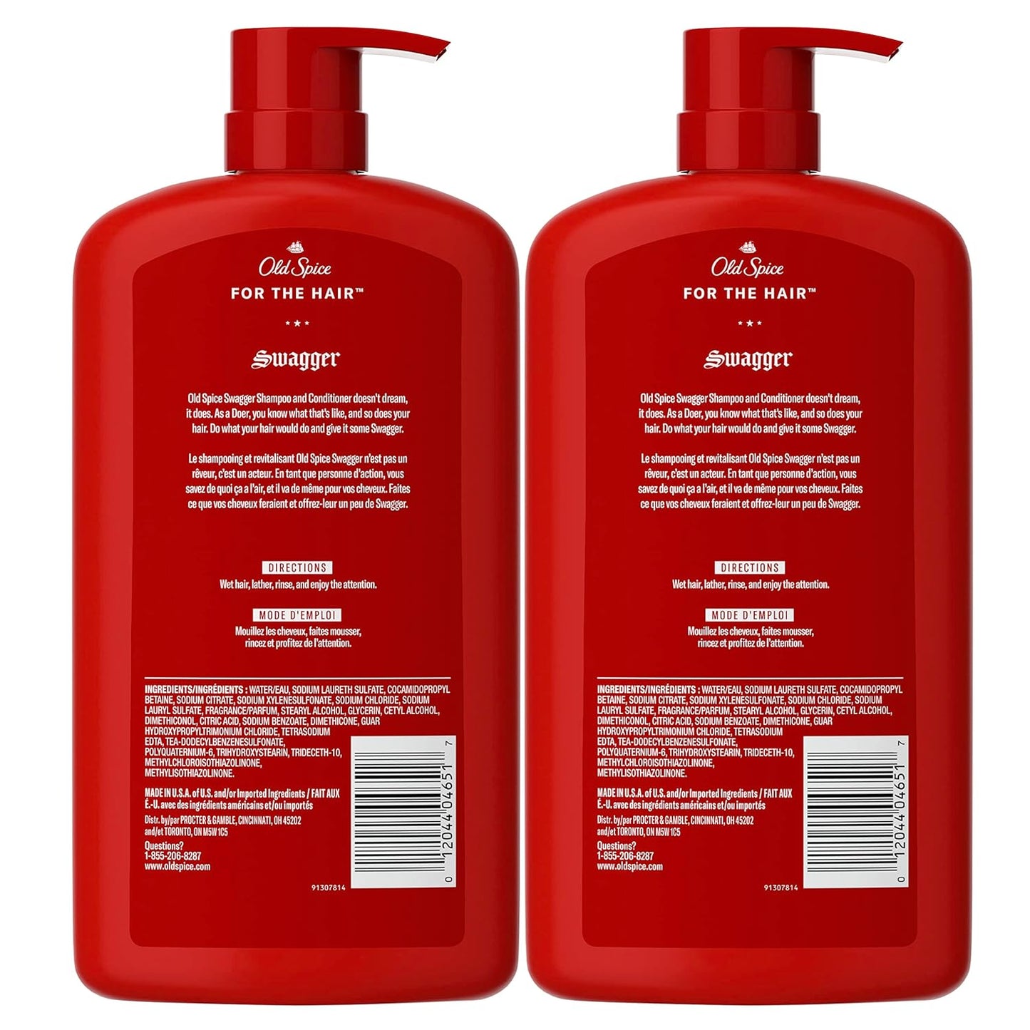 Swagger 2-In-1 Shampoo and Conditioner Set for Men, Cedarwood Lime Scent, Get up to 80% Fuller-Looking Hair, Barbershop Quality, 29.2 Fl Oz Each, 2 Pack