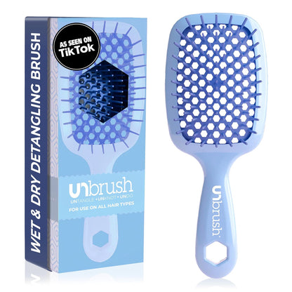 Unbrush Detangling Brush for Pain-Free Brushing on All Wet or Dry Hair Types — Durable Duoflex Anti-Static Bristles, Lightweight Handle, Vented Hair Brush