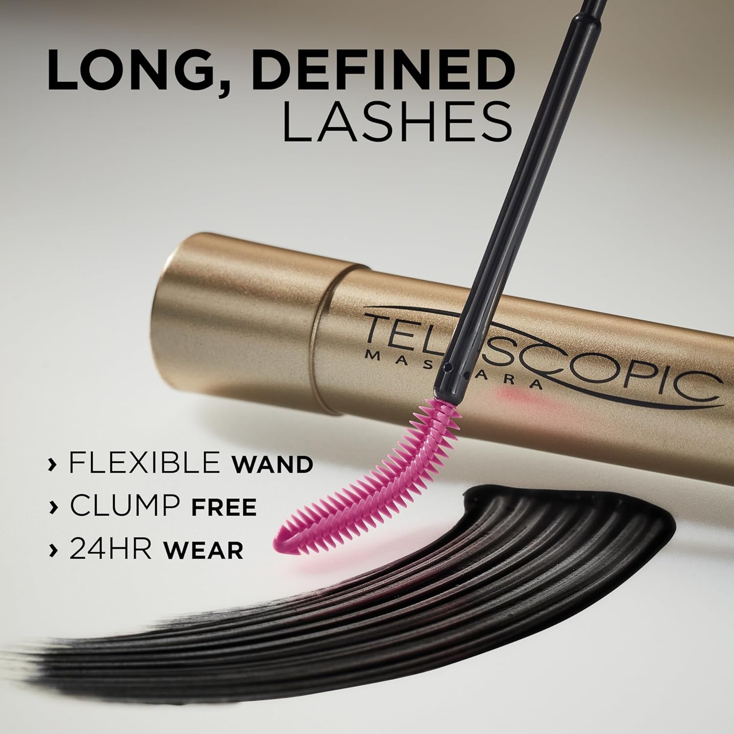 Makeup Telescopic Original Lengthening Mascara, Black, 0.27 Fl Oz (1 Count)