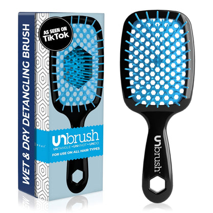 Unbrush Detangling Brush for Pain-Free Brushing on All Wet or Dry Hair Types — Durable Duoflex Anti-Static Bristles, Lightweight Handle, Vented Hair Brush