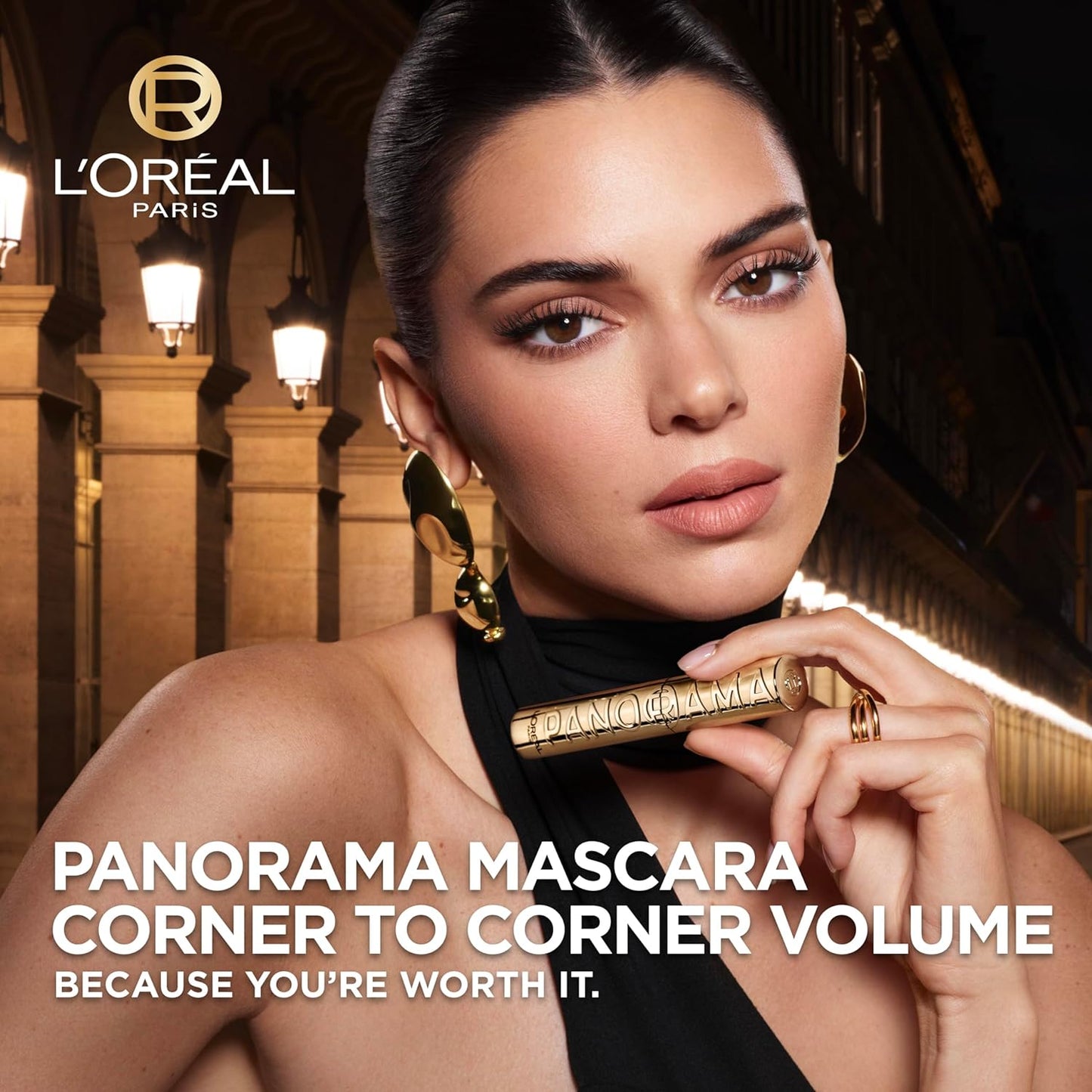 L’Oréal Paris Voluminous Panorama Mascara, Volumizing and Lengthening Mascara, Washable Longwear and Smudge Resistant Make Up, Blackest Black, 0.33 Fl Oz