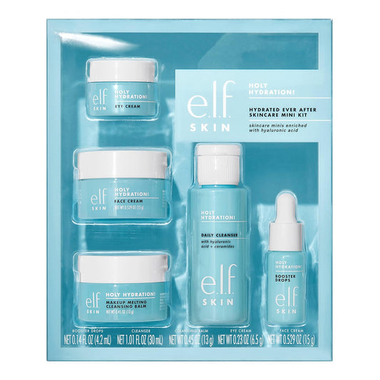 SKIN Hydrated Ever after Skincare Mini Kit, Cleanser, Makeup Remover, Moisturiser & Eye Cream for Hydrating Skin, Airplane-Friendly Sizes