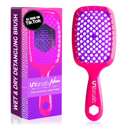 Unbrush Detangling Brush for Pain-Free Brushing on All Wet or Dry Hair Types — Durable Duoflex Anti-Static Bristles, Lightweight Handle, Vented Hair Brush