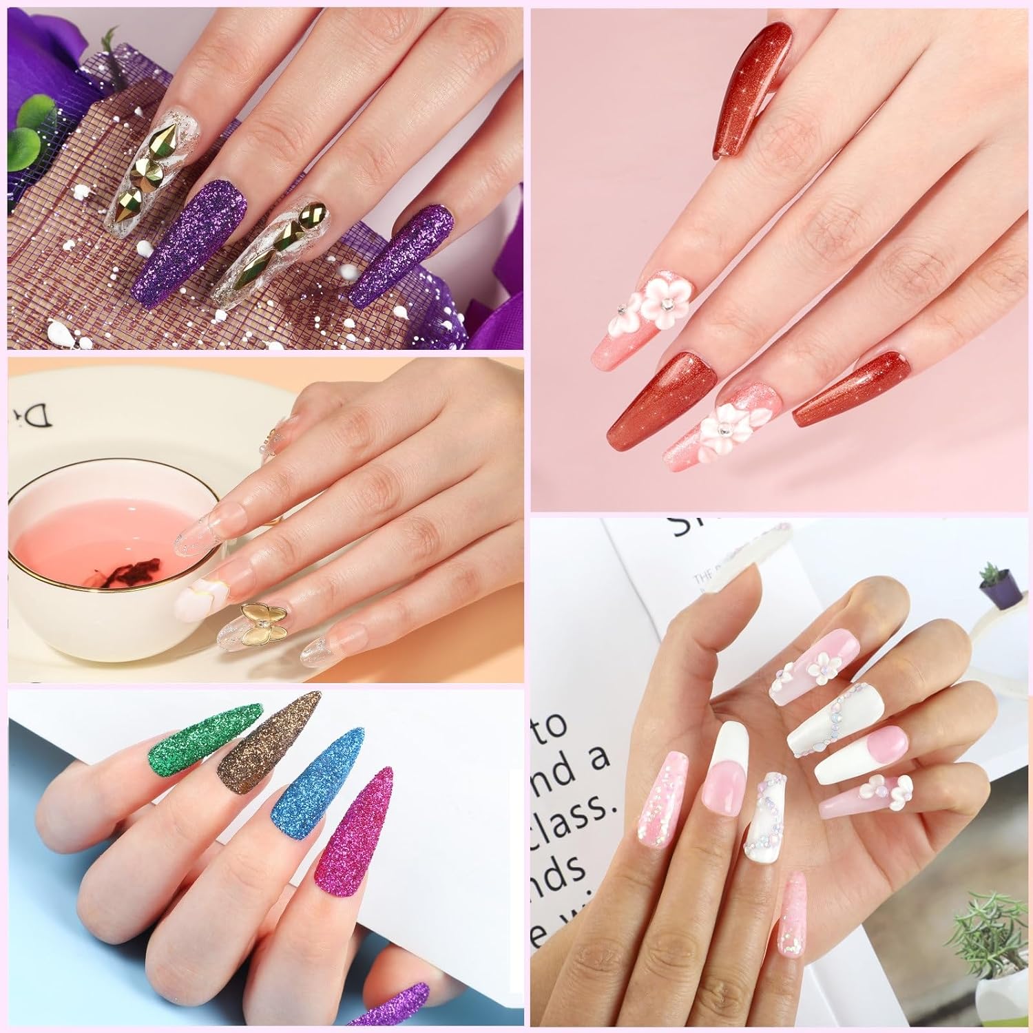 Acrylic Nail Kit with Everything for Beginner with Drill and U V Light Professional Nails Kit Acrylic Set 12Pcs Decoration Powder Nail Art Starter Kit Mother'S Day Gifts for Women Mom DIY