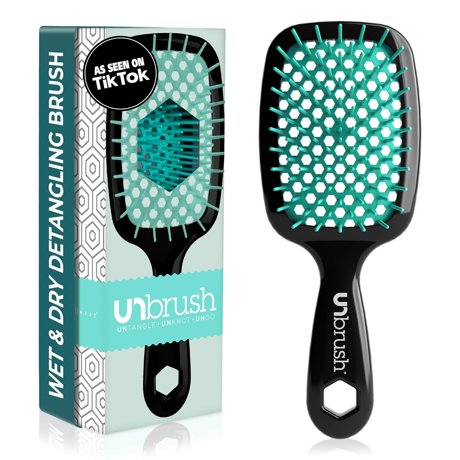 Unbrush Detangling Brush for Pain-Free Brushing on All Wet or Dry Hair Types — Durable Duoflex Anti-Static Bristles, Lightweight Handle, Vented Hair Brush