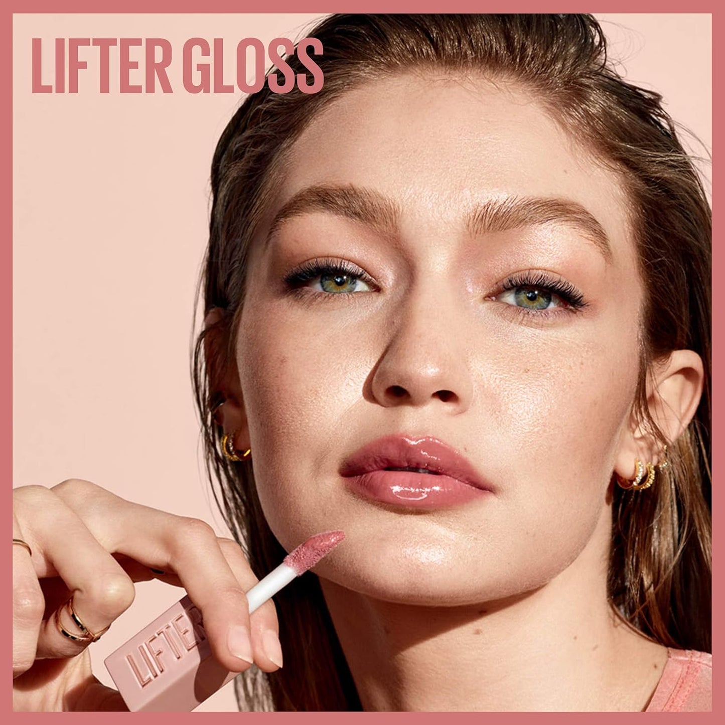 Lifter Gloss, Hydrating Lip Gloss with Hyaluronic Acid, Ice, Pink Neutral, 0.18 Ounce