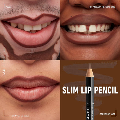 Slim Lip Pencil, Long-Lasting Creamy Lip Liner - Espresso