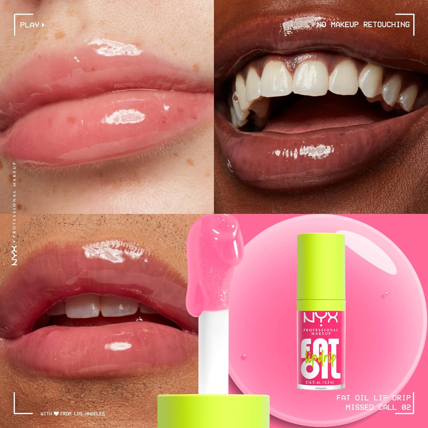 Fat Oil Lip Drip, Moisturizing, Shiny and Vegan Tinted Lip Gloss - Missed Call (Sheer Pink)