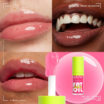 Fat Oil Lip Drip, Moisturizing, Shiny and Vegan Tinted Lip Gloss - Missed Call (Sheer Pink)