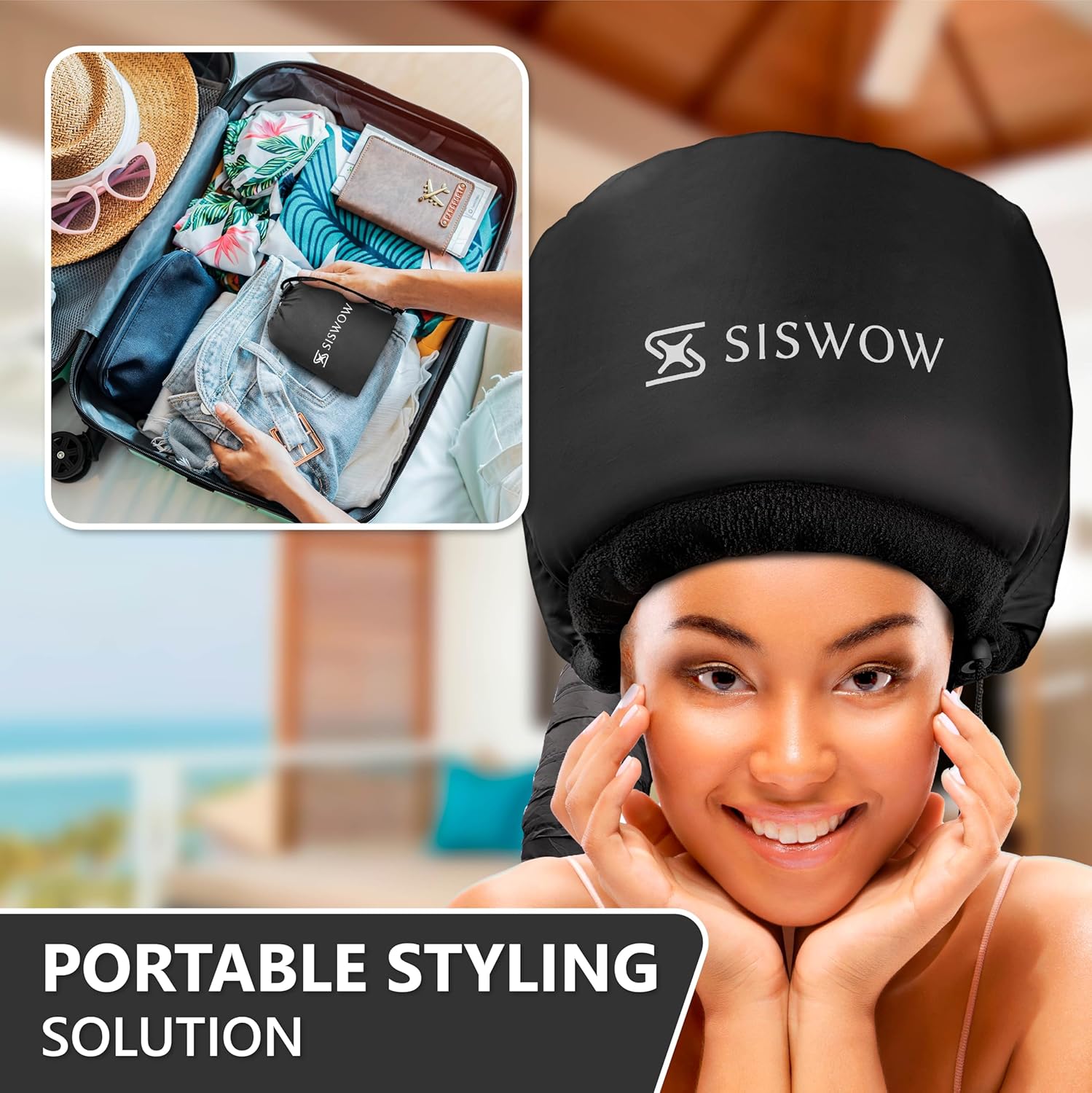 Net Plopping Cap for Drying Curly Hair - Hair Dryer Bonnet Diffuser Cap for Curly, Speeds up Drying Time, Safety Deep Conditioning at Home - Portable, Adjustable