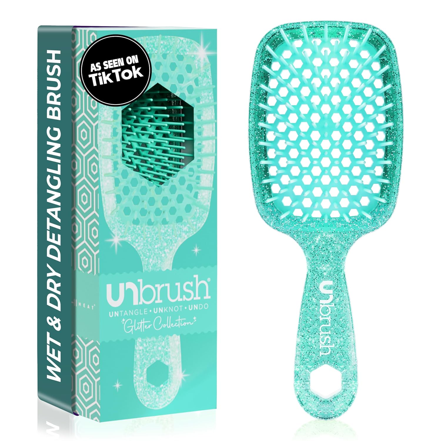 Unbrush Detangling Brush for Pain-Free Brushing on All Wet or Dry Hair Types — Durable Duoflex Anti-Static Bristles, Lightweight Handle, Vented Hair Brush