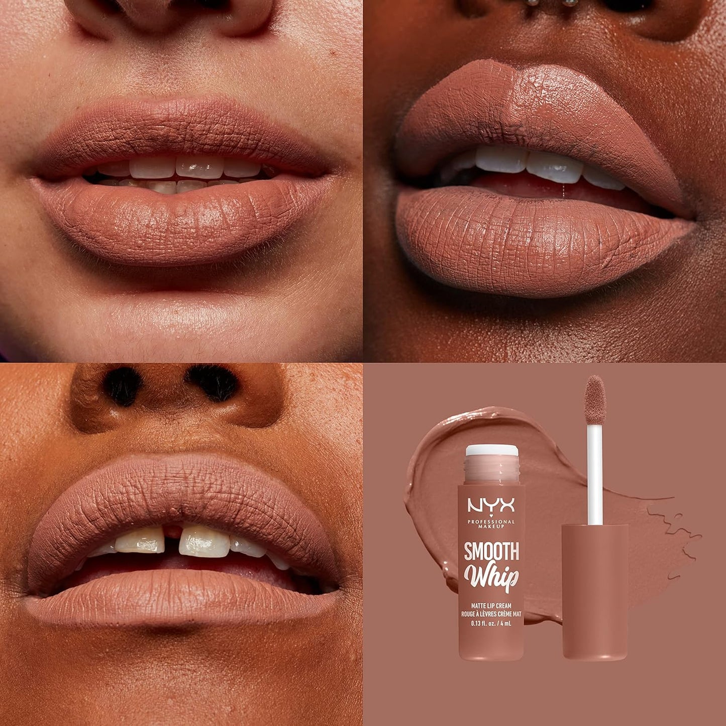 Smooth Whip Matte Lip Cream, Long Lasting, Moisturizing, Vegan Liquid Lipstick - Pancake Stacks (Cool Beige Nude)