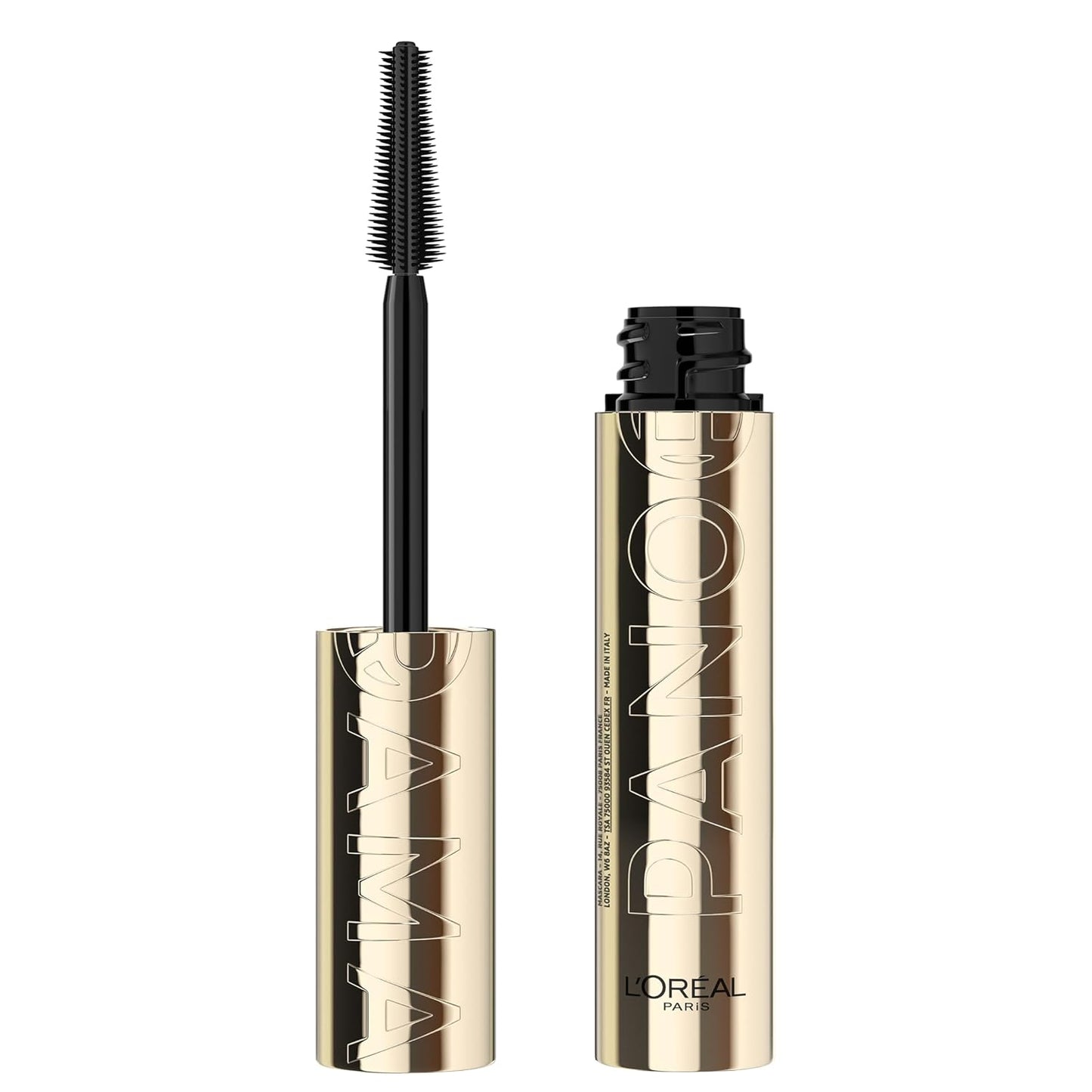 L’Oréal Paris Voluminous Panorama Mascara, Volumizing and Lengthening Mascara, Washable Longwear and Smudge Resistant Make Up, Blackest Black, 0.33 Fl Oz