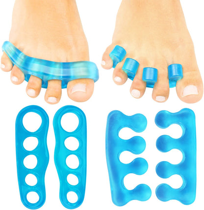 Toe Separators for Men & Women Medium (2 Pairs) - Silicone Gel Spreaders - Therapeutic Spa Stretchers for Plantar Fasciitis, Bunions, Overlapping Hammer Toe Spacers - Metatarsal Yoga Cushion