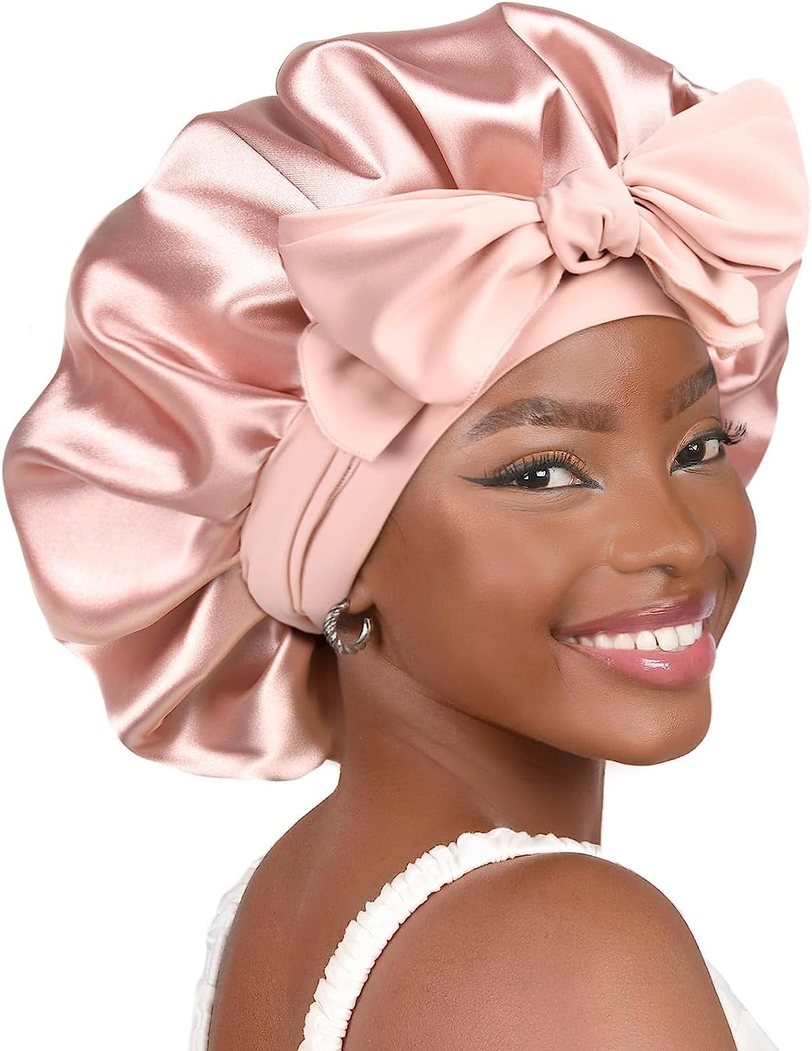 Satin Bonnet Silk Bonnet for Sleeping Double Layer Satin Lined Hair Bonnet with Tie Band Bonnets for Women